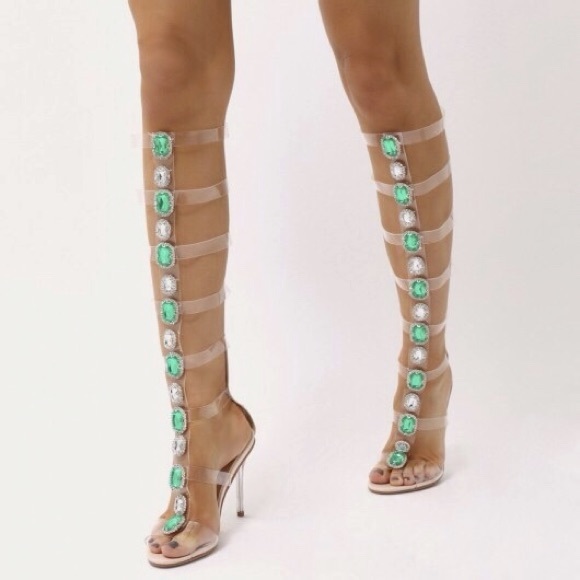 perspex embellished heels